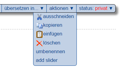 Das Aktionsmenü