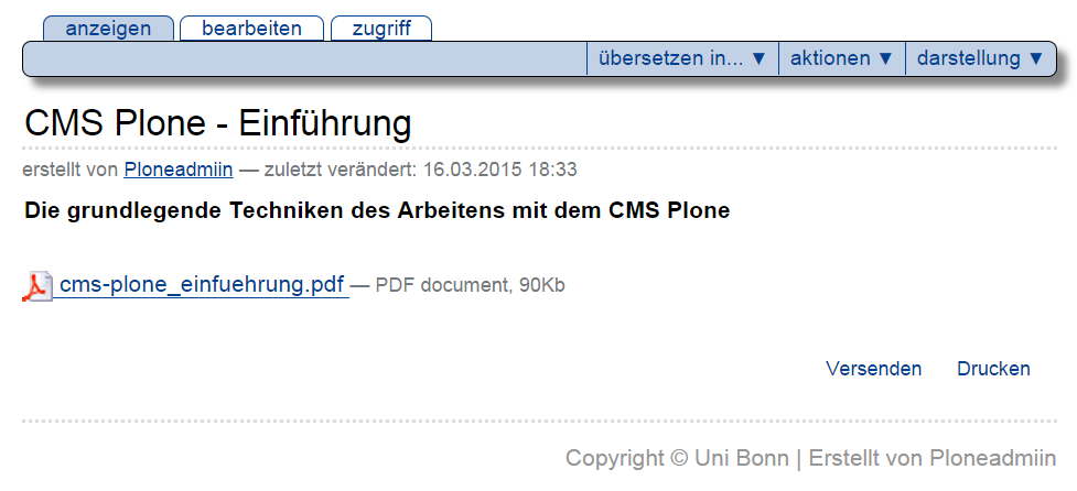 Anzeige einer Datei