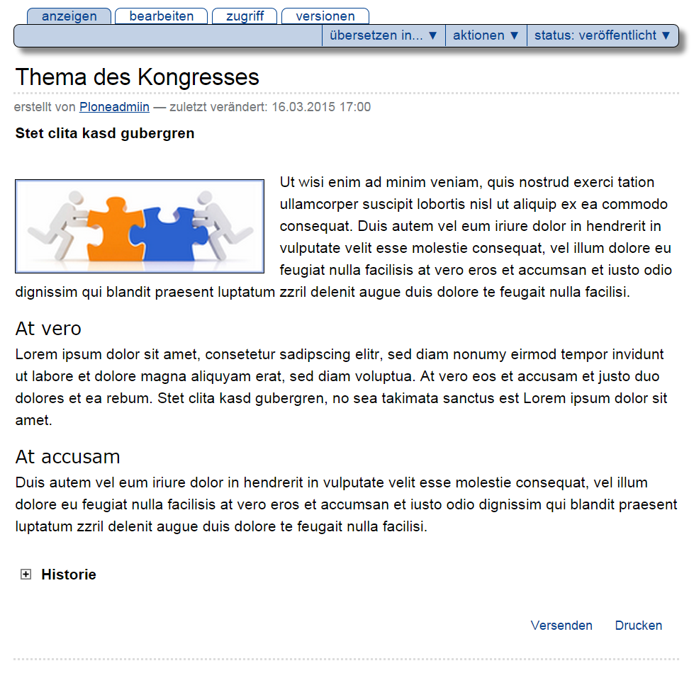 Anzeige einer Seite