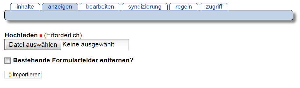 Import eines Formular-Ordners