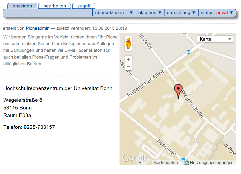 Goole Map anzeigen