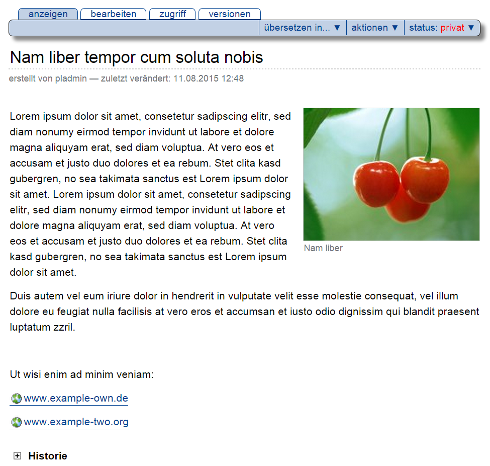 Anzeige einer Nachricht mit Titelbild